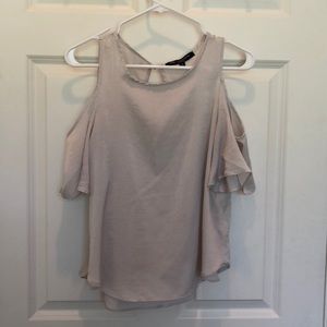 Cream cold shoulder top